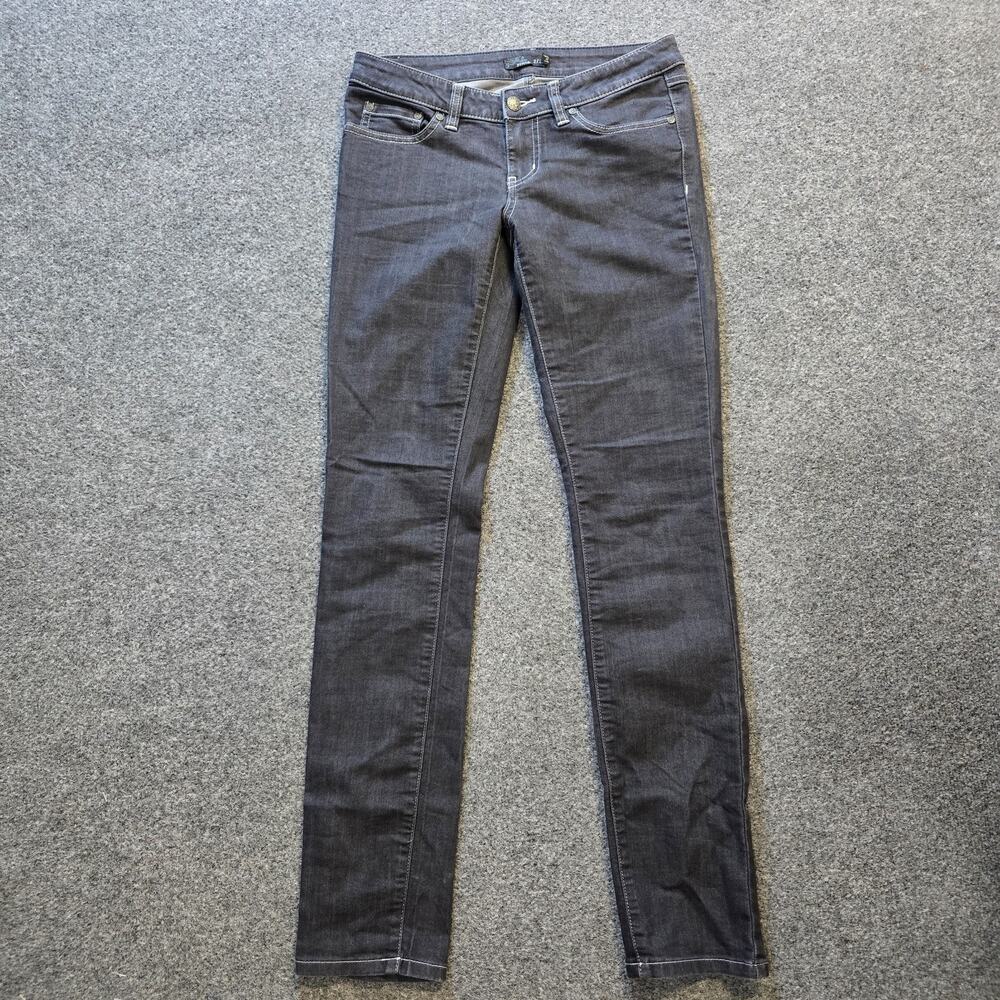 Prana Jeans Womens 2 Black Skinny Ultra Low Rise Stretchy Capsule Denim Casual